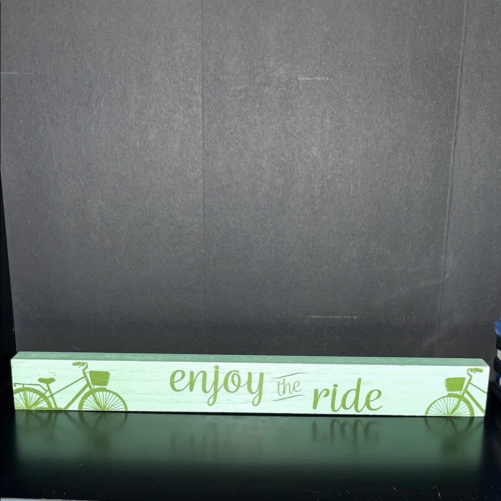 Green 'Enjoy the Ride' Decorative Sign - Picture 1 of 1